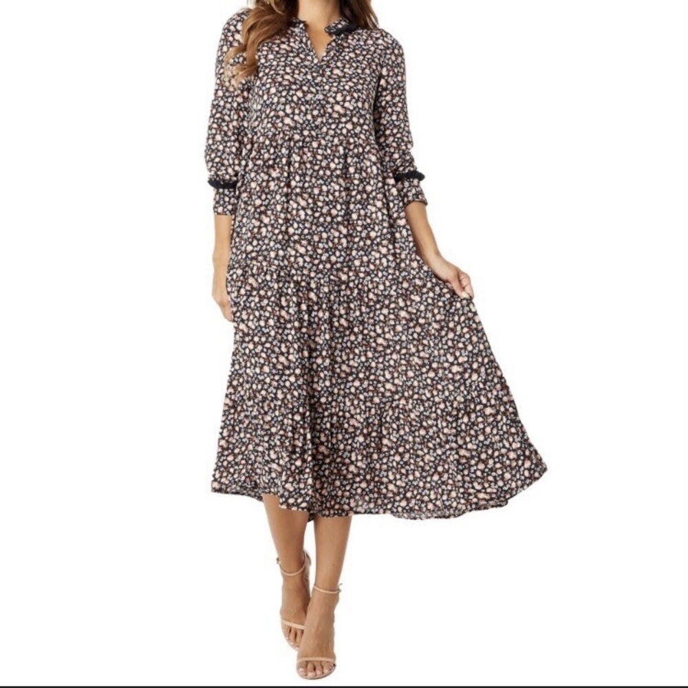 Levi's Farah Long Dress featuring a black ditsy floral print - Picture 13 of 13